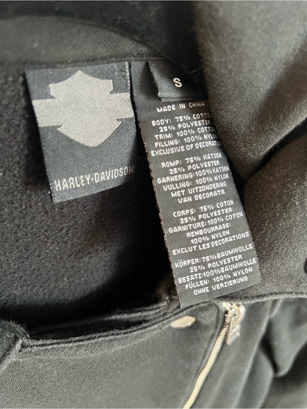 Harley-Davidson Black Quilted-Shoulder Moto Jacket - Picture 6 of 6